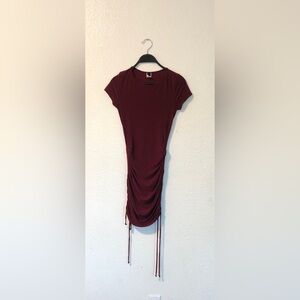 Windsor Burgundy Ruched Mini Dress